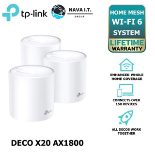 COINSคืน15%⚡FB9JMZV6⚡ TP-LINK DECO X20 PACK3 WIFI AX1800 WHOLE HOME MESH WI-FI 6 รับ