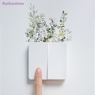 Ruisurshine สติกเกอร์วอลเปเปอร์ Pvc ลายใบไม้สีเขียว มีกาวในตัว สําหรับติดตกแต่งผนังบ้าน ห้องนั่งเล่น ห้องนอน