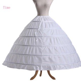 Time 6 Hoops Petticoats Bustle Gown ชุดแต่งงาน กระโปรงใต้ท้อง เจ้าสาว คริโนลีน