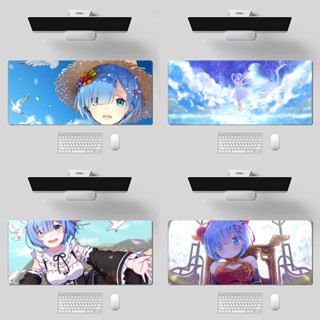 Rem Re ZERO แผ่นรองเมาส์เล่นเกม ขนาดใหญ่ XL แบบยางล็อคขอบ สําหรับแล็ปท็อป โน้ตบุ๊ก