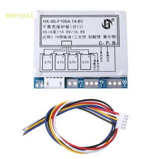 Weroyal แบตเตอรี่ลิเธียมลิเธียม 4S 100A 14 8V Li-ion 18650 BMS PCM สําหรับบอร์ดป้องกัน