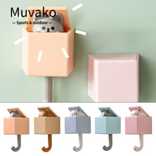 MUVAKO 6 ชิ้น น่ารัก ตกแต่ง น่ารัก แขวนผนัง ตกแต่ง สร้างสรรค์ กาว เสื้อโค้ท ตะขอ แมว