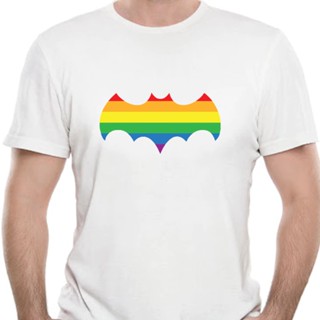 [S-5XL]เสื้อยืดผ้าฝ้าย พิมพ์ลาย Batman Org@@Ulho Lgbt Gay Rainbow สไตล์ฮาราจูกุ สําหรับผู้ชาย 6147k