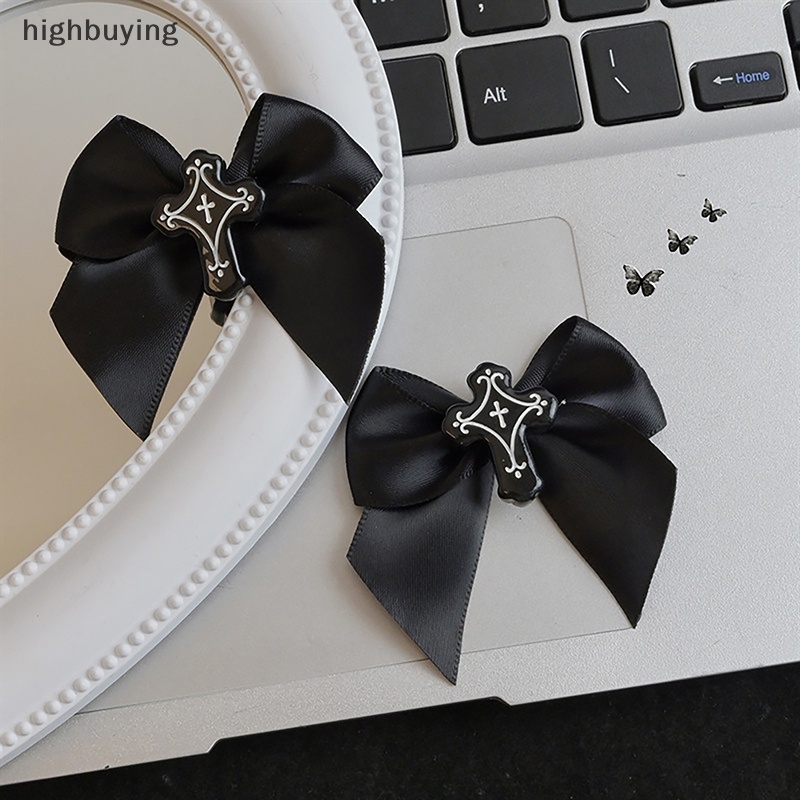 [highbuying] กิ๊บติดผม รูปโบว์ สีดํา สไตล์โกธิค พังก์ โลลิต้า ของขวัญ สําหรับตกแต่งปาร์ตี้ฮาโลวีน Y2k พร้อมส่ง
