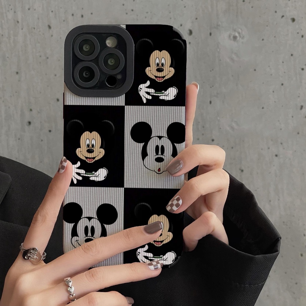 เหมาะสําหรับเคสโทรศัพท์ iPhone 11 12 13 14 Pro Max IPX Xr Xs Max 7 8 6s Plus เทรนด์แฟชั่นเคสซิลิโคนมิกกี้