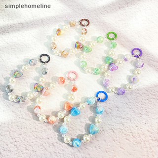 [simplehomeline] พวงกุญแจลูกปัดดอกไม้น่ารัก สีแคนดี้ สําหรับผู้หญิง พร้อมส่ง