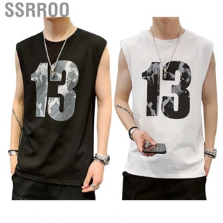 Ssrroo Men Tank Top  Crewneck Summer Loose Printed Graphic Breathable for Travel