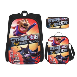 Stardog And TurboCat 3IN1 กระเป๋าเป้สะพายหลัง กระเป๋านักเรียน ลําลอง + กระเป๋าดินสอ + กระเป๋าอาหารกลางวัน