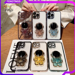 [Ft] เคสโทรศัพท์มือถือแบบใส กันฝุ่น ลายนักบินอวกาศ พร้อมเมาท์ขาตั้ง สําหรับ iPhone14 Pro 14 Pro Max