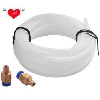 ท่อโบเวน PTFE PTFE 5 เมตร พร้อมข้อต่อ PC4-M6 2 ชิ้น สําหรับเส้นใยพลาสติก 1.75 มม. เครื่องพิมพ์ 3D Bowden Hotend