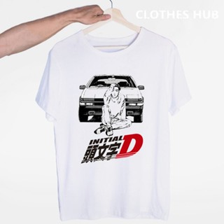 เสื้อยืดแขนสั้น พิมพ์ลายการ์ตูนญี่ปุ่น Ae86 Initial D สําหรับผู้ชาย