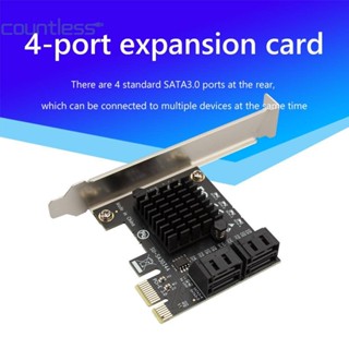 อะแดปเตอร์การ์ดขยาย SATA PCIe 4 พอร์ต SATA III เป็น PCI Express 3.0 X1 #gib [countless.th]