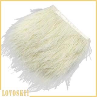 [Lovoski1] ขอบขนนก ขนาด 9-15 ซม. สีขาว สําหรับตกแต่งเสื้อผ้า งานฝีมือ