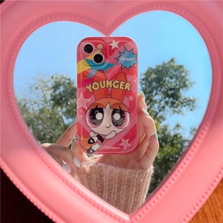 เคสโทรศัพท์มือถือ ซิลิโคน กันกระแทก ลายการ์ตูนพาวเวอร์พัฟฟ์เกิร์ลน่ารัก สามมิติ สร้างสรรค์ สําหรับ Iphone 12 11 13 14 PRO MAX 14 13ProMax 12 13pro 11 14pro