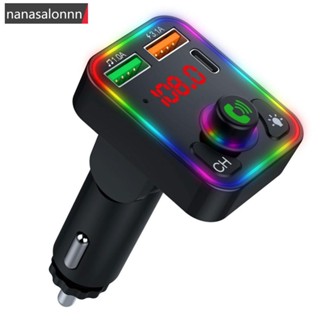 Nanasn| เครื่องส่งสัญญาณ FM บลูทูธไร้สาย 5.0 P3 แฮนด์ฟรี เครื่องเล่น MP3 USB C L3N6 สําหรับรถยนต์