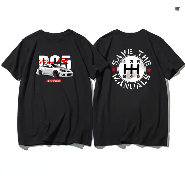 Attitude Engine Monster Civic FK8 Roadster S2000 Fit Modified Car Series เสื้อยืด JDM แขนสั้นผ้าฝ้าย