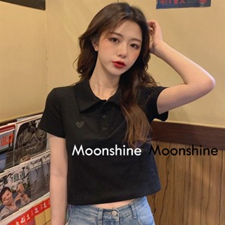 Moon  เสื้อครอป เสื้อแฟชั่นผู้หญิง y2k สีพื้น สําหรับผู้หญิง ใส่ไปคลับ ปาร์ตี้ 2023 NEWJl1128  Beautiful ทันสมัย ins สวย A29J1DH 36Z230909