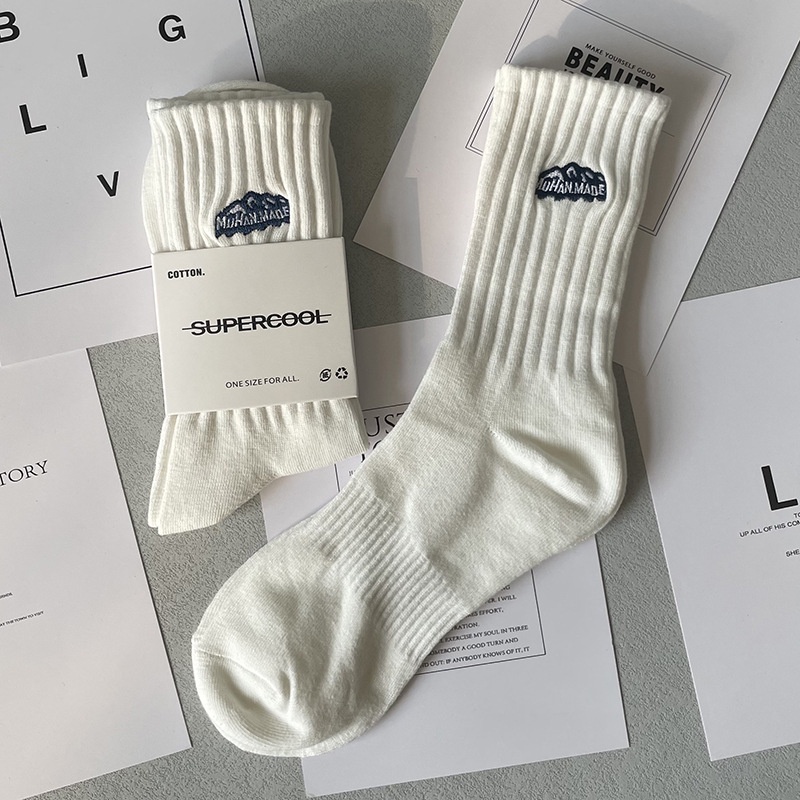 ถุงเท้า ผ้าฝ้าย ดูดซับเหงื่อ ระงับกลิ่น ปักลาย สําหรับผู้ชาย และผู้หญิง และนักเรียน - รูปที่ 7