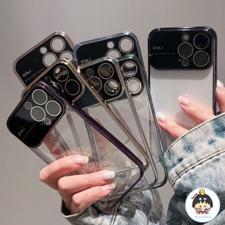 เคสโทรศัพท์มือถือแบบนิ่ม TPU กันกระแทก กันรอยเลนส์กล้อง หรูหรา สําหรับ IPhone 11 12 13 14 Pro Max