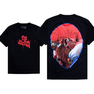 QWT217-1 WORM BLACK เสื้อยืดแขนสั้น สีดำ BOOTLEG RODMAN