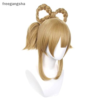 [FREG] Yaoyao Clip Ponytail Short Wig Cosplay Costume Heat Resistant Synthetic Hair Genshin Impact Yao Yao Women Wigs FDH