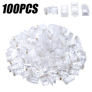 สายเคเบิลเชื่อมต่อเครือข่าย LAN Cat6 RJ45 ชุบทอง 100 ชิ้น ☆Whywellvipmall