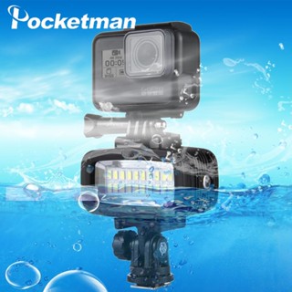 Pocketman โคมไฟ Led 20 ดวง กันน้ํา IPX8 40 ม. สําหรับติดกล้อง DSLR ดําน้ํา สตูดิโอ &amp;amp; ไฟถ่ายภาพ สําหรับ GoPro HERO