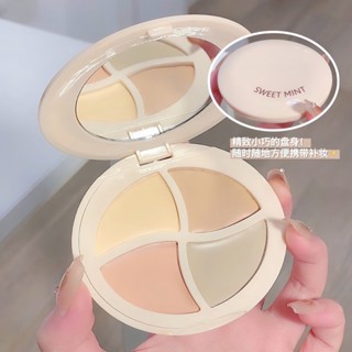 Tiktok explosion# SWEET MINT four-color concealer facial concealer spot lacrimal groove law pattern black rim brighten even skin color 8vv