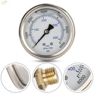 【VARSTR】Quality Pressure Gauge for High Pressure Washer 0 400 Bar/6000 Psi D25inch Metal