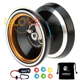 Magicyoyo โยโย่อลูมิเนียมอัลลอย M001-B พร้อมแหวนโลหะ 5 สาย และกระเป๋า แบบมืออาชีพ