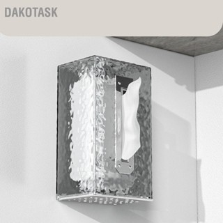  DAKOTASK กล่องใส่กระดาษเช็ดปากประหยัดพื้นที่ตกแต่งบ้านกล่องกระดาษทิชชูติดผนังที่ทนทานสำหรับห้องนั่งเล่นห้องนอน