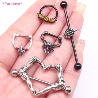 Purelove&gt; ใหม่ จิวสะดือ จิวสะดือ จมูก รูปหัวกะโหลก ค้างคาว หัวใจ เครื่องประดับร่างกาย 1 ชิ้น