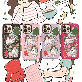 Casetify X Merry Day by drawingmary RosePink เคสโทรศัพท์มือถือแบบนิ่ม ใส กันกระแทก สําหรับ iPhone 14 13 12 11 Pro MAX IX XS MAX XR 6 6s 7 8 Plus