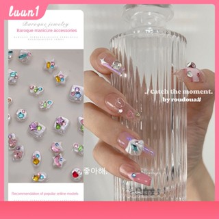 อุปกรณ์ทำเล็บ New Manicure Jewelry Baroque Pearl With Love Diamond Super Flash Alien Star Shell Irregular Nail Accessories cod