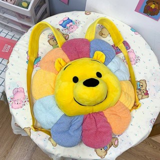 2023 New Pooh Bear Student Small Bag SUNFLOWER Plush Doll Bag Childrens Backpack Cute Toy Bag DmXt