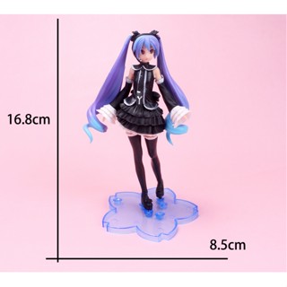 ตุ๊กตา PVC รูปการ์ตูนนักร้องเสมือนจริง Hatsune Miku สองมิติ แฮนด์เมด สําหรับตกแต่งเค้ก