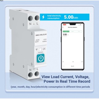 Tuya Zigbee เบรกเกอร์วงจร 90v-240v 1p 63a Din Rail สําหรับสมาร์ทโฮม รีโมตคอนโทรล แมนนวล โดยโทรศัพท์มือถือ (พร้อมมิเตอร์)