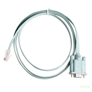 Treeling อะแดปเตอร์สายเคเบิ้ล USB RJ45 Cat5 Ethernet To Rs232 DB9 COM Port Serial Female Rollover Routers สีฟ้า