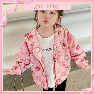 🍓GNR BABY🫐เสื้อแจ็กเก็ตลําลอง มีฮู้ด พิมพ์ลายการ์ตูนอนิเมะ แฟชั่นฤดูใบไม้ผลิ สําหรับเด็กผู้หญิง อายุ 3-12 ปี