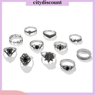 &lt;citydiscount&gt; แหวนนิ้วมือ รูปหยดน้ํา ประดับพลอยเทียม เครื่องประดับ สําหรับผู้หญิง 11 ชิ้น