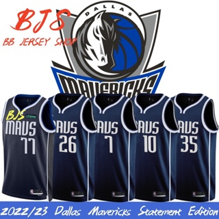 【BJS �� เสื้อกีฬาแขนสั้น ลายทีม Mavericks Jersey NO. 2022/23 Dallas Statement Edition 77luka เสื้อบาสเก็ตบอล ลาย Doncic