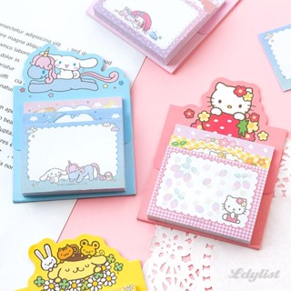 ღ 90 หน้า Sanrio Post-it Notes Hello Kitty Cinnamoroll My Melody Kuromi Pochacco Sticky Note Cartoon Notepad Girl Heart สมุดเยี่ยมของขวัญ