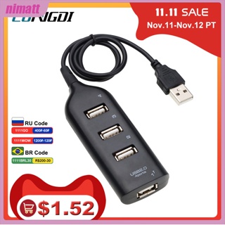 Ni อะแดปเตอร์ซ็อกเก็ตฮับ Usb 4 พอร์ต ความเร็วสูง สําหรับคอมพิวเตอร์ แล็ปท็อป โน้ตบุ๊ก Mac