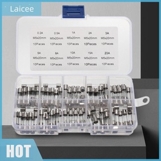 [Laicee.th] หลอดแก้วฟิวส์ พลาสติกใส 0.2A-20A 250V 100 ชิ้น