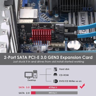 Ace อะแดปเตอร์การ์ดขยาย 2 พอร์ต PCI-E 3 0 GEN3 6Gb s Dual sata3 0 Fast PCIE JMICRON + JMB582 ชิปเต็มความเร็ว