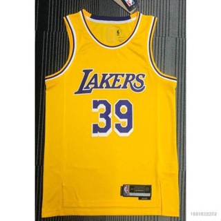 เสื้อกีฬาแขนสั้น ลายทีม NP2 75th NBA Jersey Los Angeles Lakers No. 39 HOWARD เสื้อกีฬาแขนกุด สีเหลือง PN2