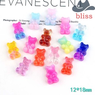 Bliss จี้สร้อยคอเรซิ่น รูปหมี ประดับกลิตเตอร์ สีแคนดี้ สําหรับตกแต่งสมุดภาพ