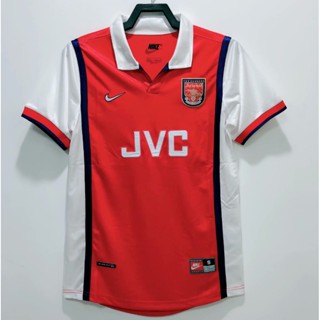 เสื้อกีฬาแขนสั้น ลายทีมชาติฟุตบอล Arsenal 9899 ชุดเหย้า คุณภาพสูง สไตล์วินเทจ