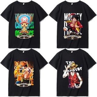 ใหม่ เสื้อยืดแขนสั้น พิมพ์ลายการ์ตูนวันพีช แนวสตรีท ของขวัญวันเกิด แฟชั่นสําหรับเด็ก