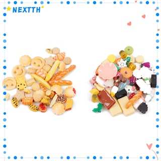 Nextshop 10 ชิ้น / ล็อต สุ่ม อาหารจิ๋ว ใหม่ DIY เครื่องมือ โทรศัพท์ กิ๊บ เครื่องประดับ